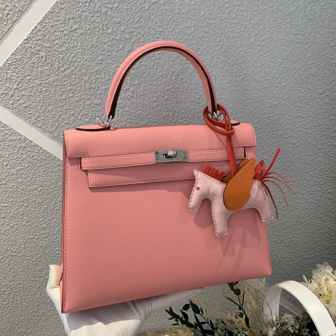 에르메스 켈리백25 핑크 은장 앱송